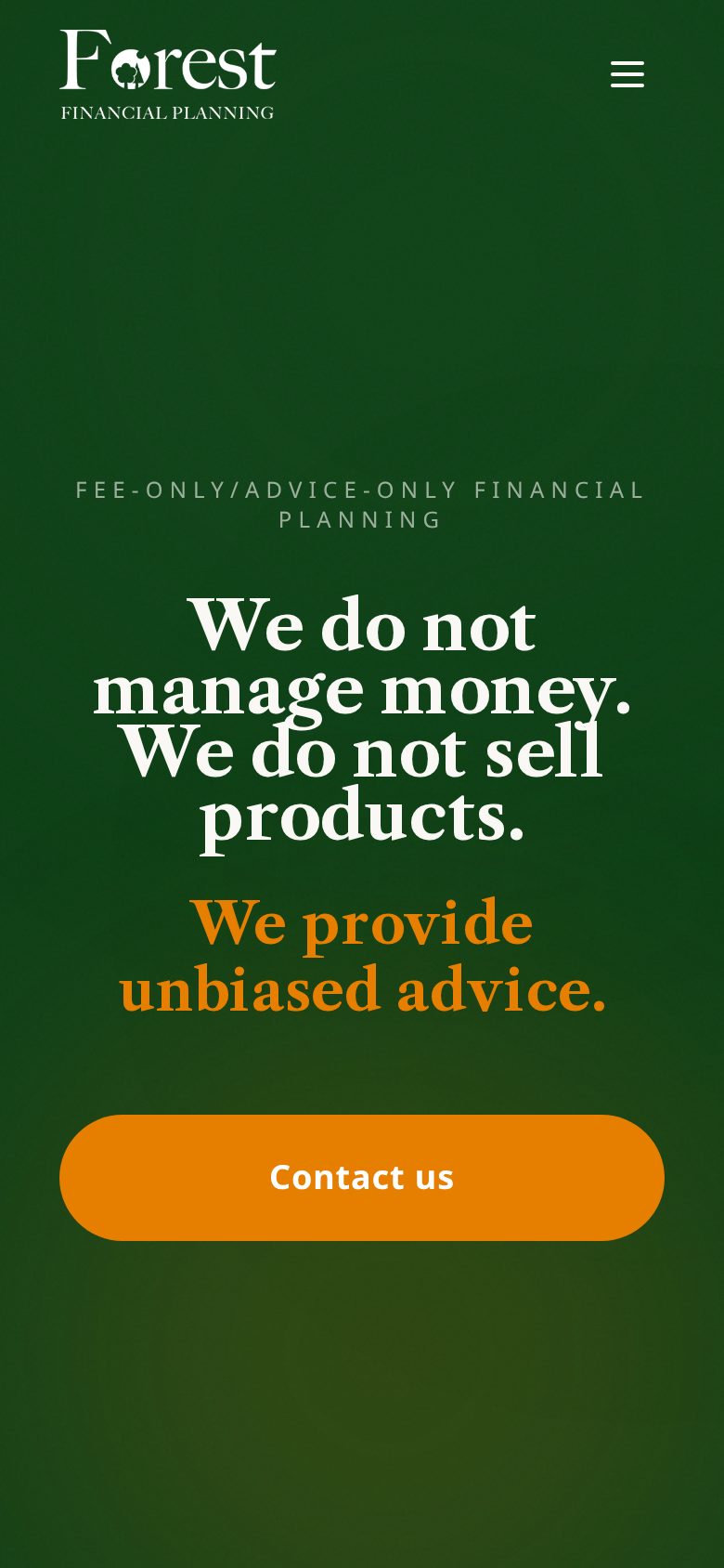 Forest Financial Planning mobile website layout by Algorank