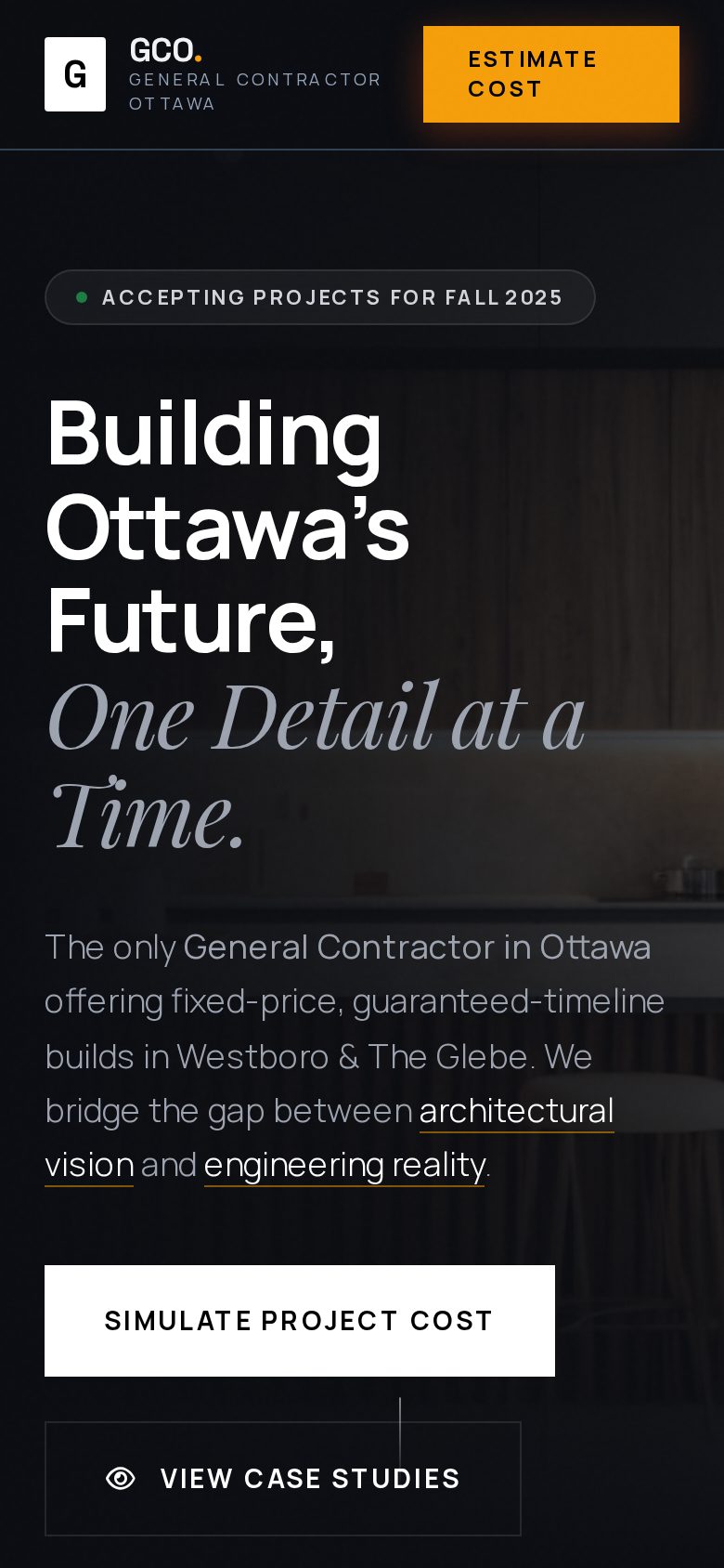 General Contractor Ottawa responsive mobile design by Algorank